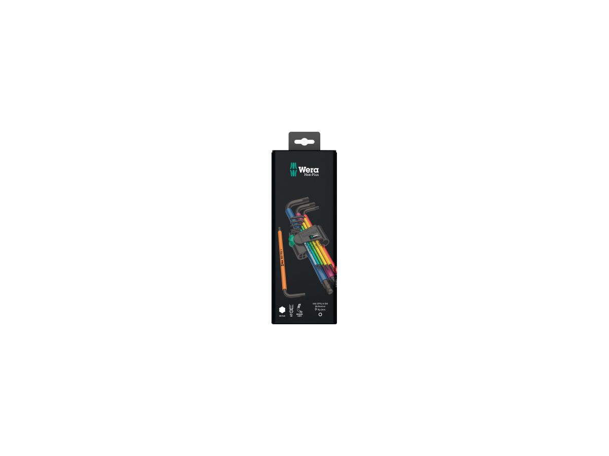 WERA Winkelschraubendreher-Satz 950/9 9-tlg, Hex-Plus, Kugelkopf, lang, Clip