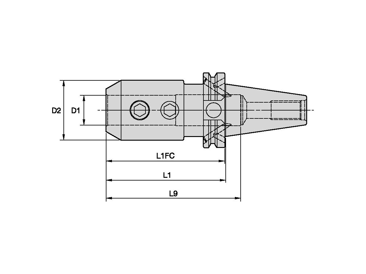 ERICKSON CVKV40BEM018250 3/16 END MILL ADAPT. - CVKV 40 FORM B