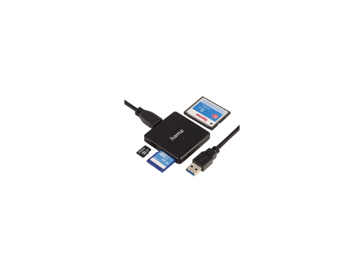 Hama Kartenleser 00124156 SD/microSD/CF USB 3.0 schwarz