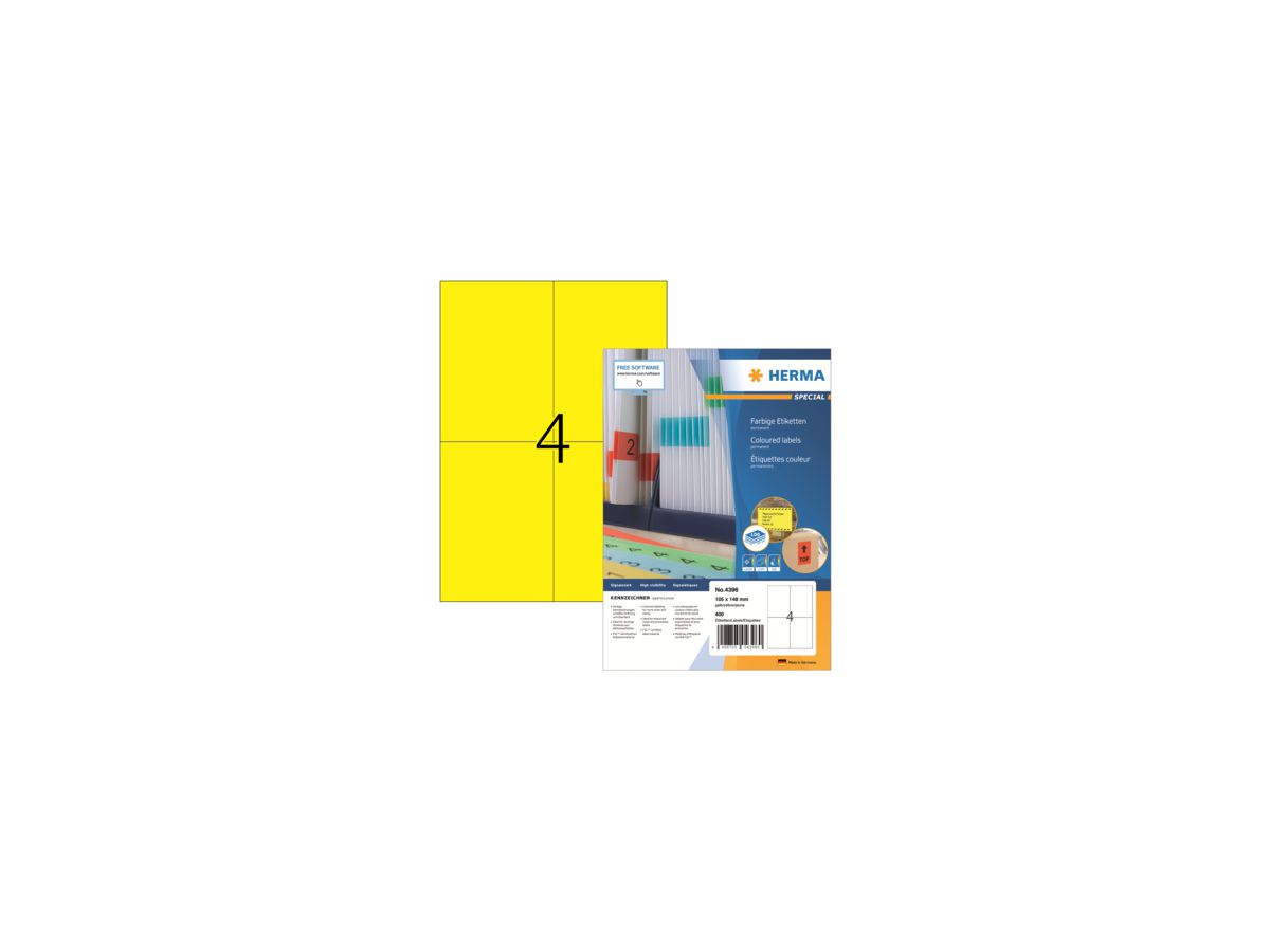 HERMA Etikett SPECIAL 4396 105x148mm gelb 400 St./Pack.