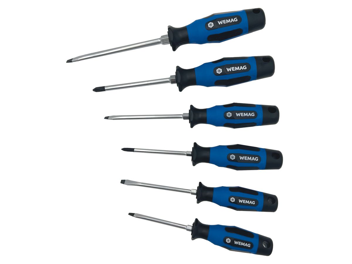 WEMAG Schraubendreher mit Sechskant Satz 6-tlg., PH