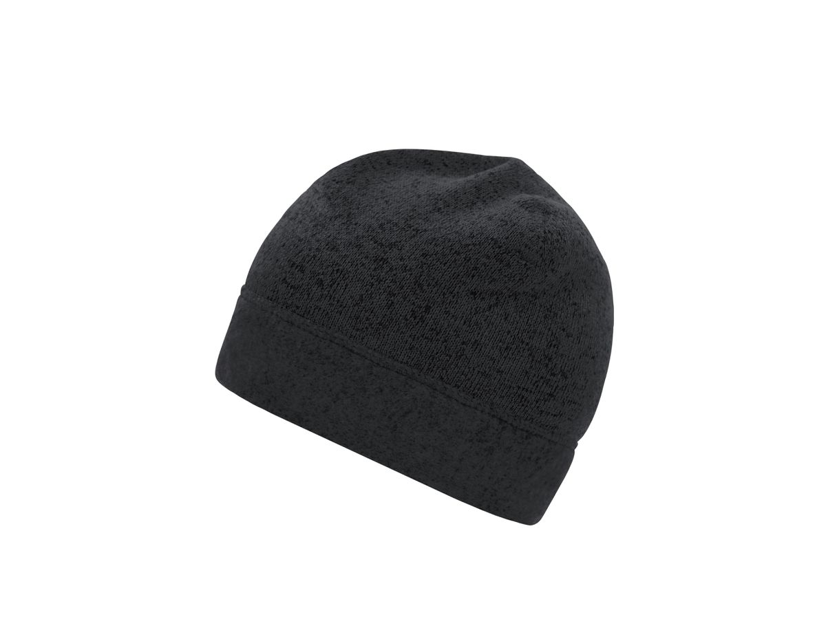 mb Strickmütze in Melangeoptik MB7121 carbon-melange/black, Größe one size