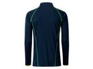 JN Men's Sports Shirt Longsleeve JN498 navy/bright-yellow, Größe S