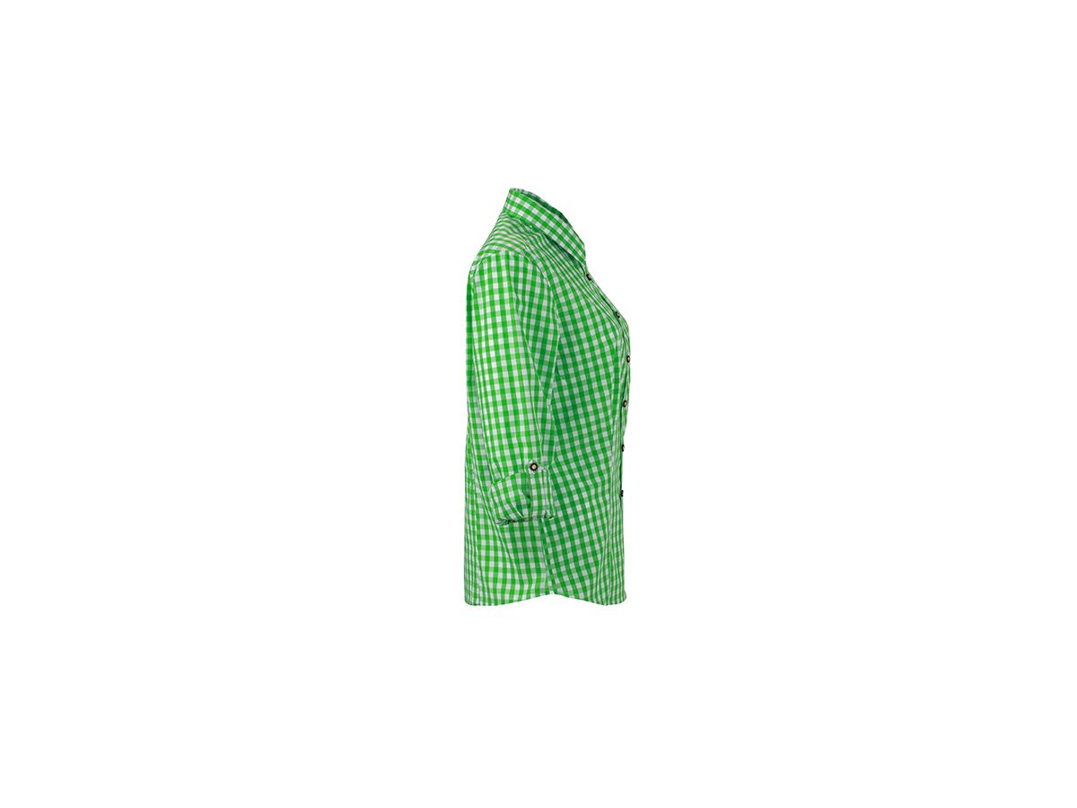 JN Ladies Traditional Shirt JN637 100% BW, green/white, Größe XL