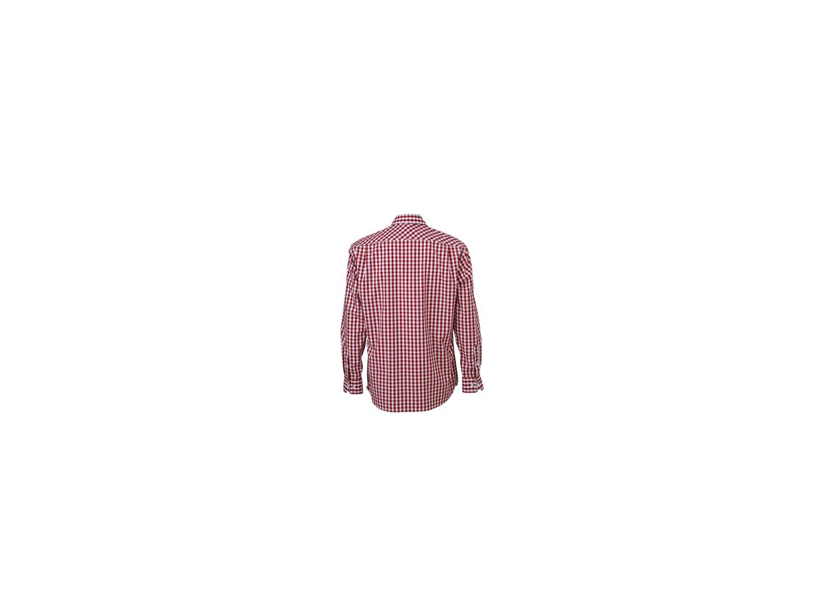 JN Mens Checked Shirt JN617 100% BW, bordeaux/white, Größe S