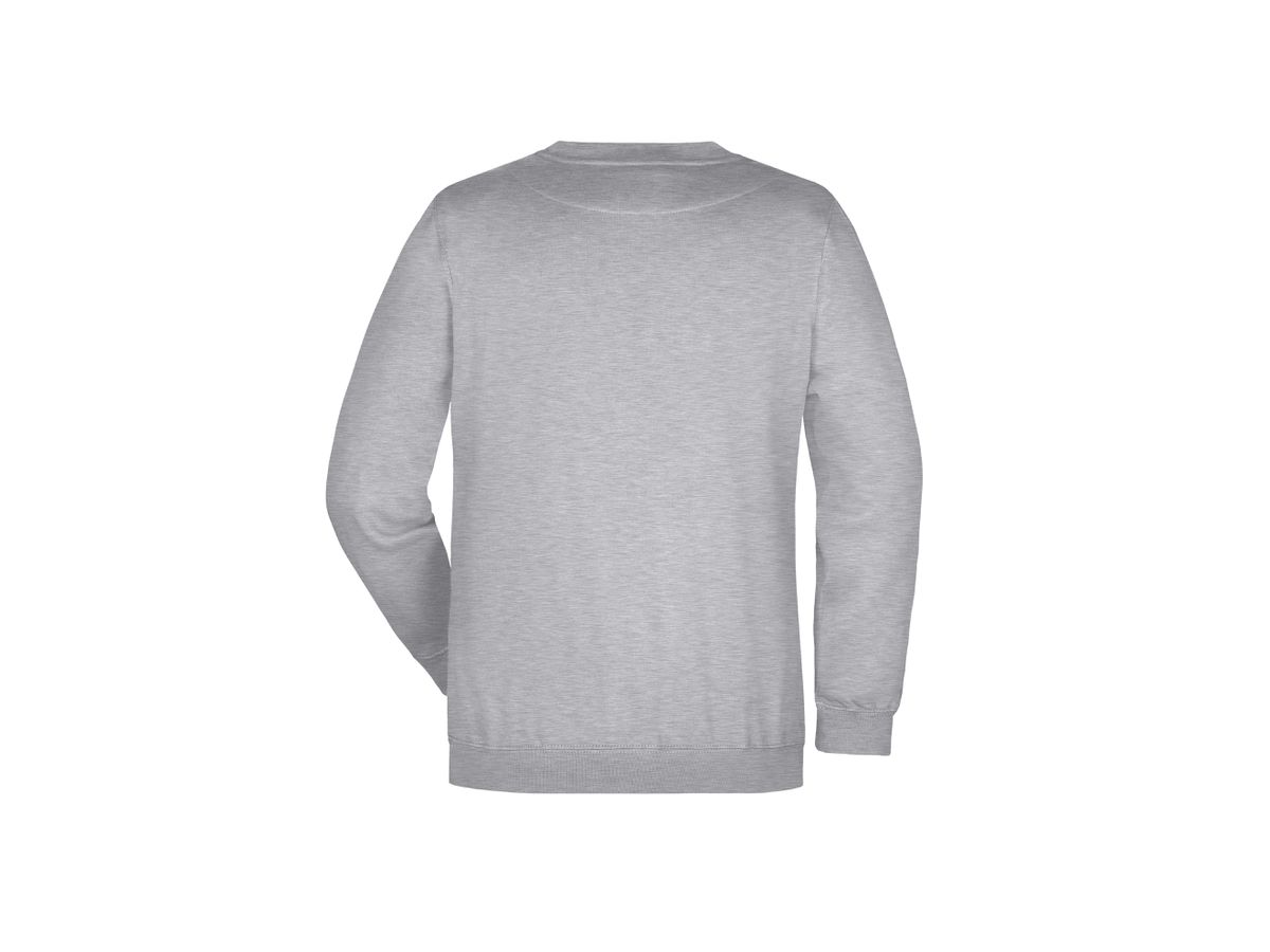 JN Round-Sweat Heavy JN040 80%BW/20%PES, grey-heather, Größe 5XL