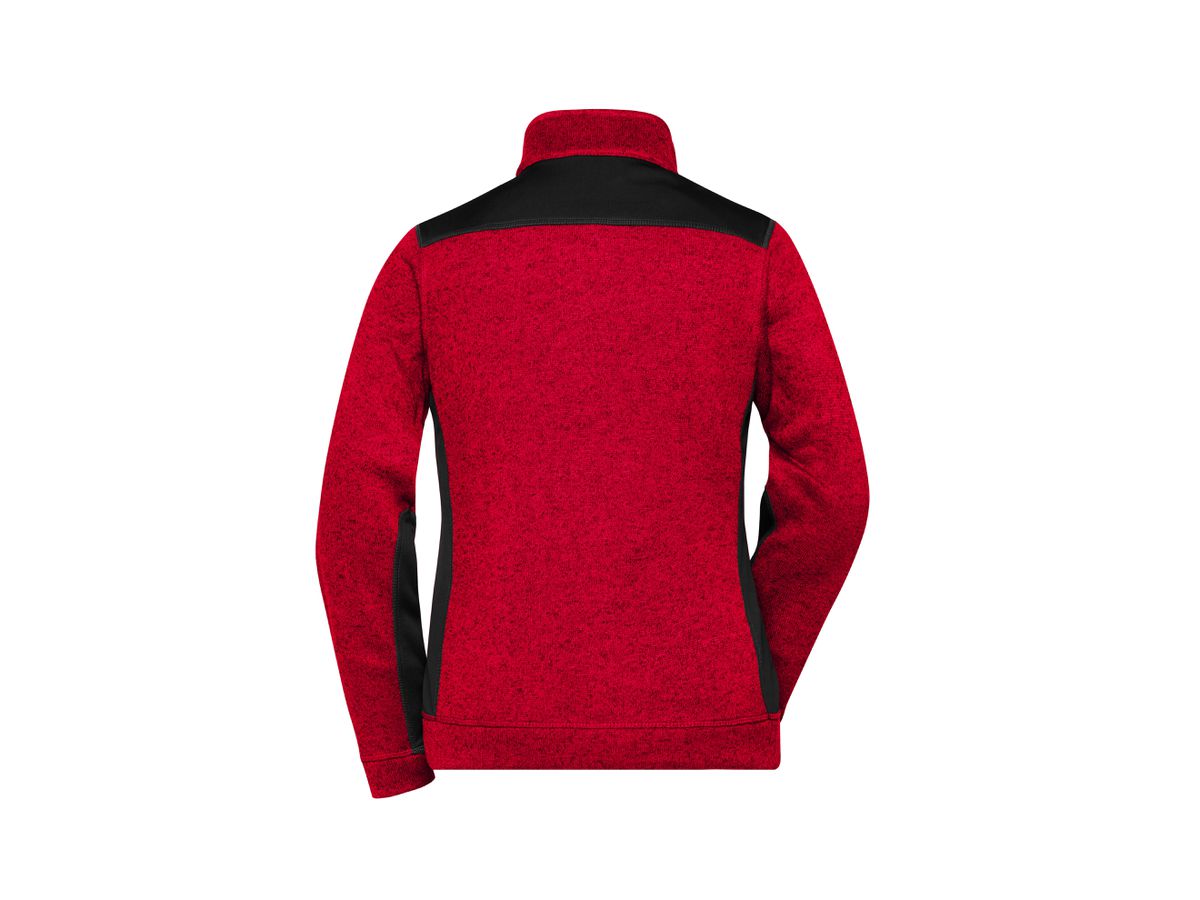 JN Strickfleece Jacke red-melange/black 100% Polyester 280g/m JN 861 Gr. XS