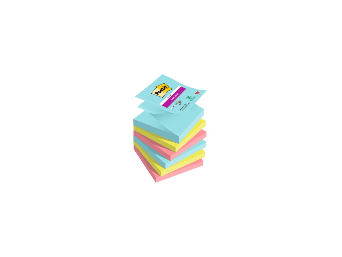 Post-it Haftnotiz Super Sticky Miami R3306SMI Z-Notes 6 St./Pack.