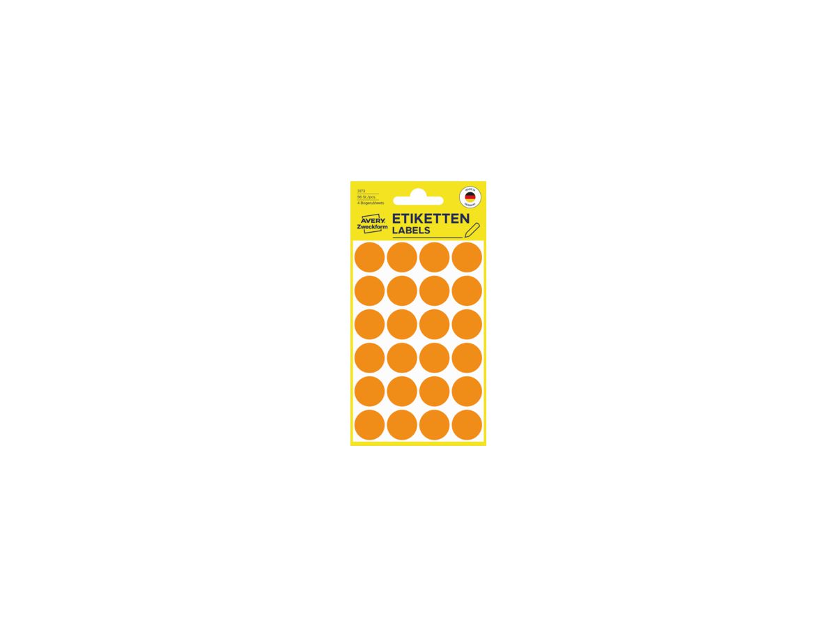 Avery Zweckform Markierungspunkt 3173 18mm leuchtorange 96 St./Pack.