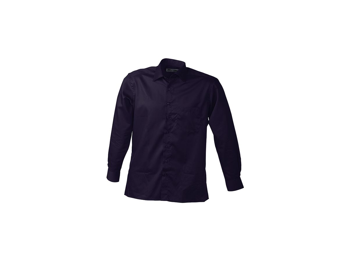 JN Mens Business Shirt lang JN606 100%BW, aubergine, Größe L