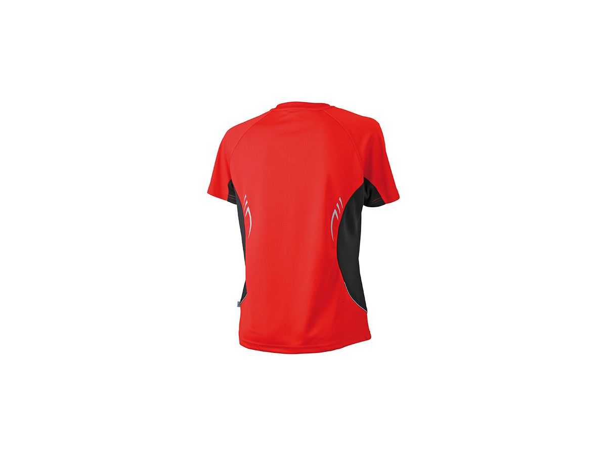 JN Ladies Running-T JN390 100%PES, red/black, Größe M