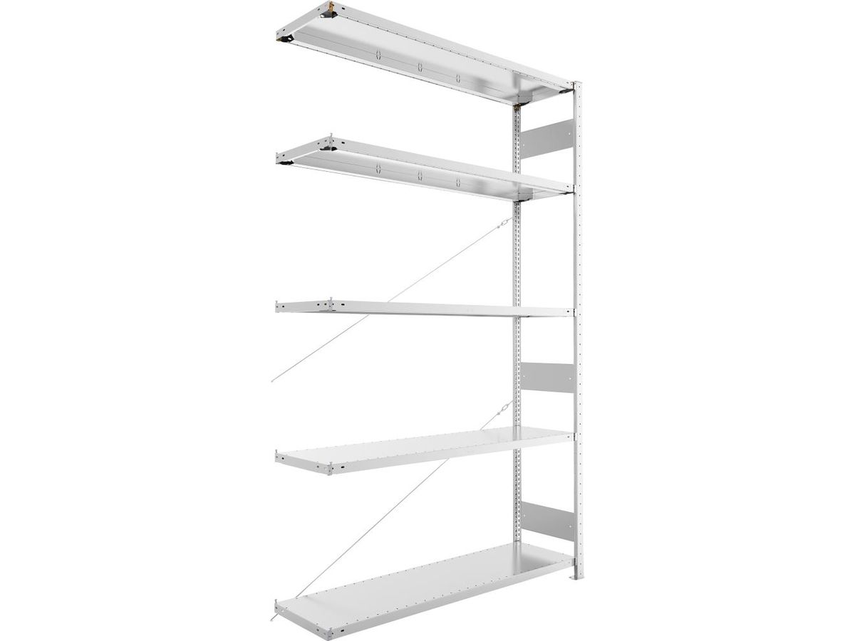 META Steckregal S3 CLIP 200 Fachl. 200kg vzk Anbaufeld 5 Böden B1500Xt400Xh2500mm
