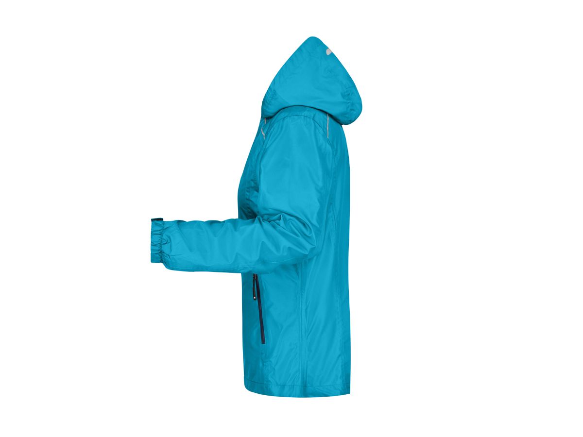JN Ladies' Rain Jacket JN1117 turquoise/iron-grey, Größe XL