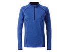 JN Ladies' Sports Shirt Longsleeve JN497 blue-melange/navy, Größe L