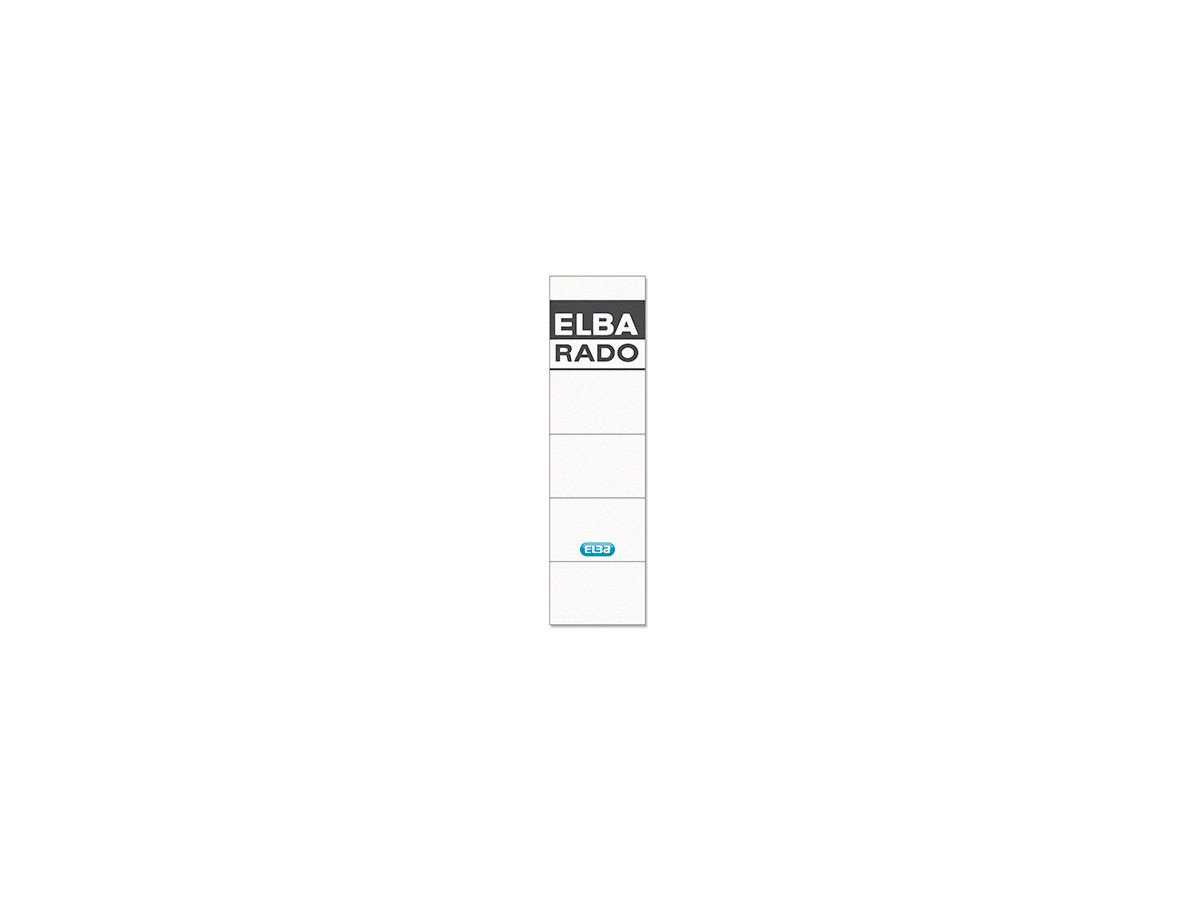 ELBA Einsteckrückenschild 100420960 kurz/breit weiß 10 St./Pack.