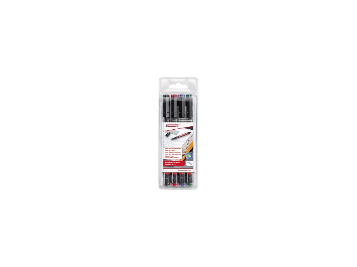 edding Folienschreiber Permanent Pen 4-141-4 sortiert 4 St./Pack.