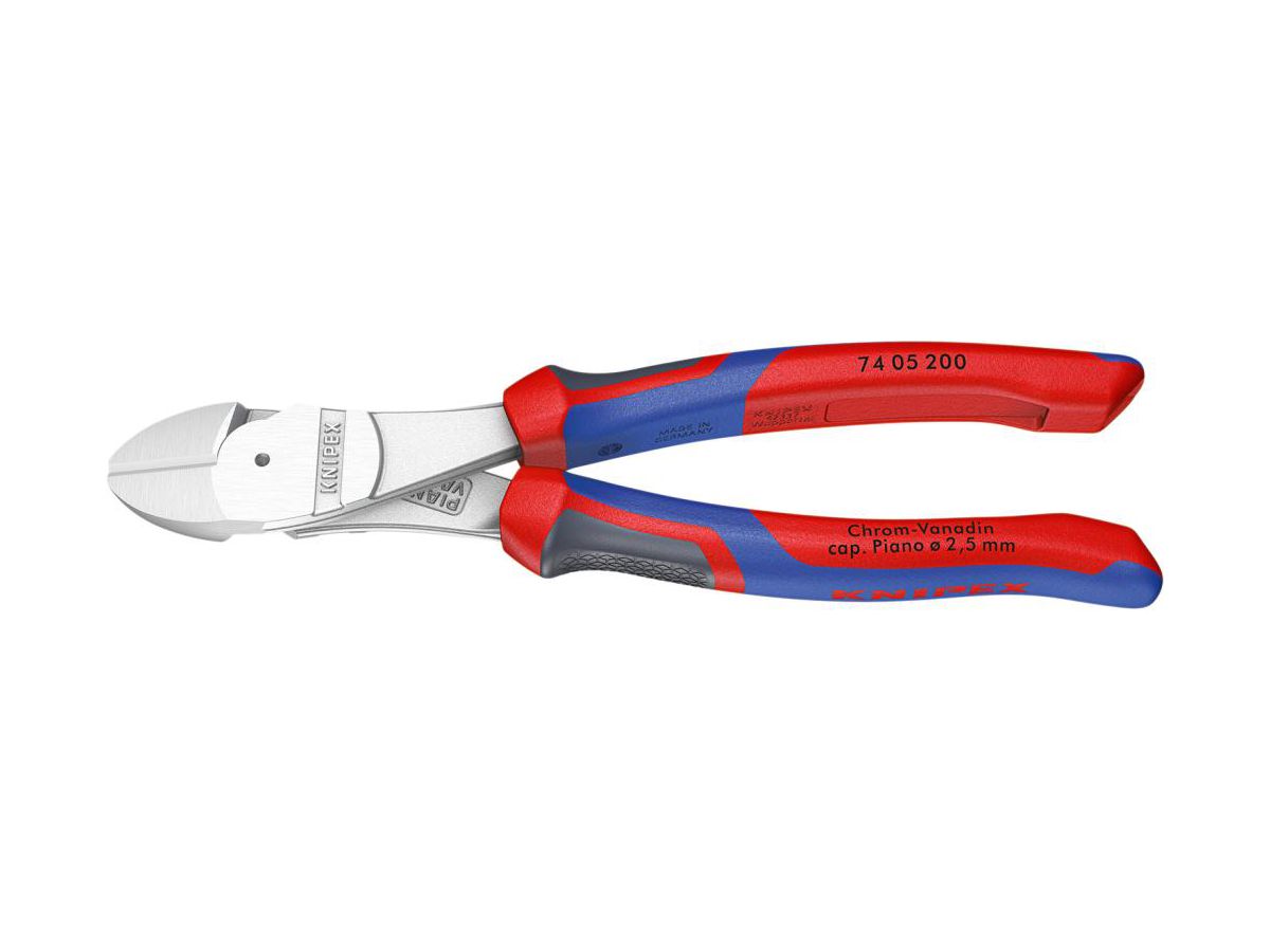 Power side cutter chr. 200mm w. PVC grip Knipex