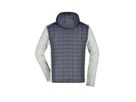 Men's Knitted Hybrid Jacket JN772 Fb. light-/anthracite-melange, Gr. 2XL