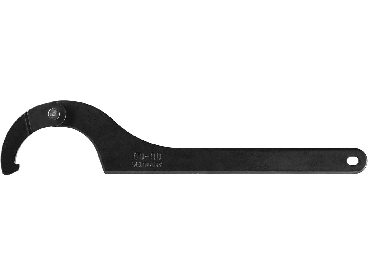 Hinged hook wrench with 90-155mm w. nose AMF