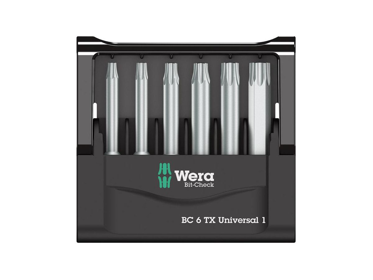 WERA Bit-Sortiment Bit-Check 6 TORX Universal 1, 6-tlg., 50 mm, zähhart