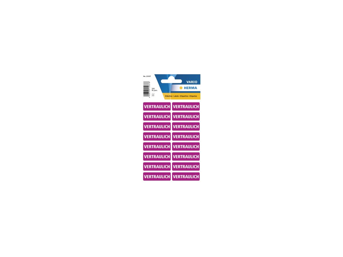 HERMA Hinweisetikett 15037 12,5x40mm Vertraulich 320 St./Pack.
