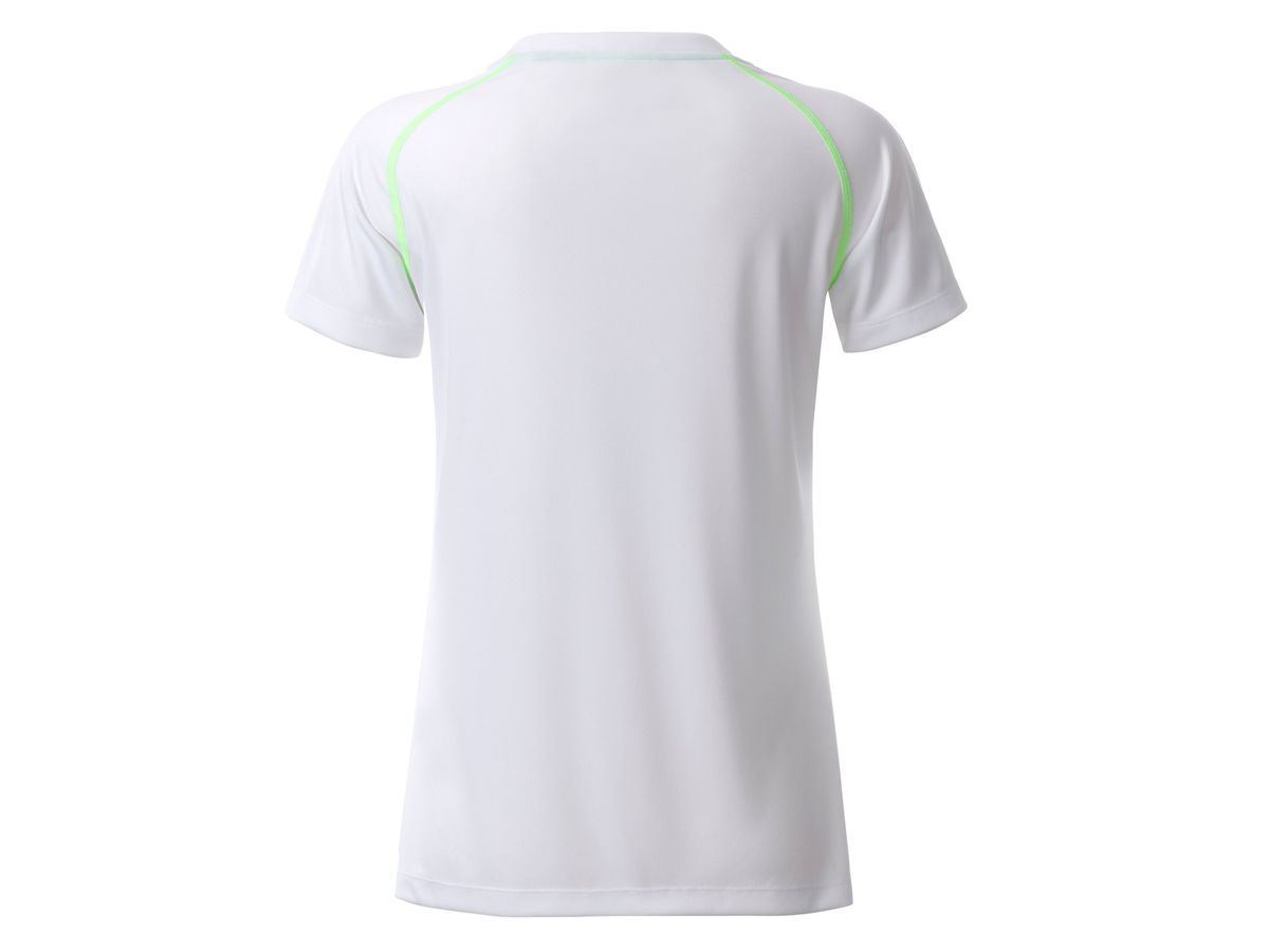 JN Ladies' Sports T-Shirt JN495 white/bright-green, Größe S