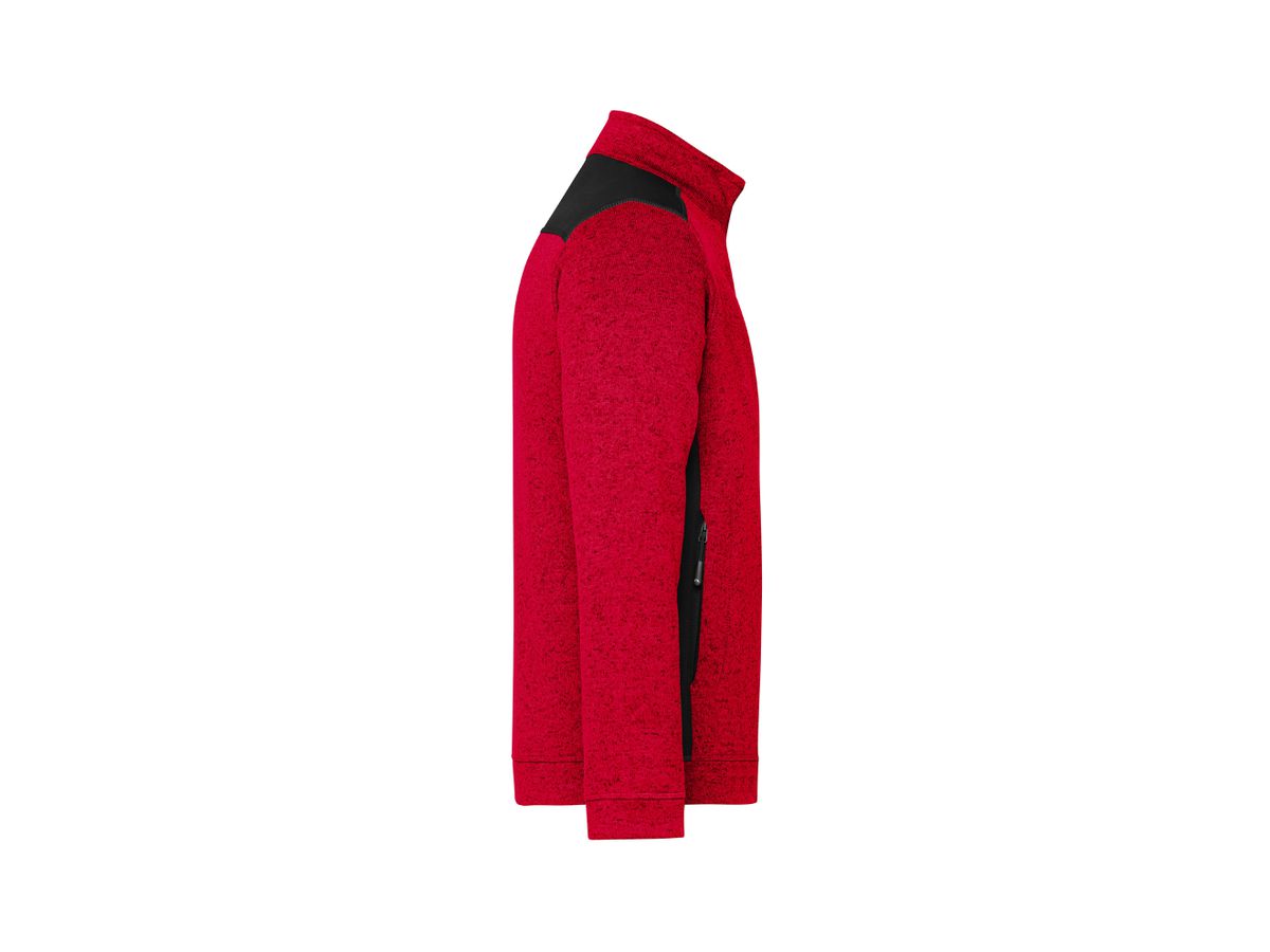 JN Strickfleece Jacke red-melange/black 100% Polyester 280g/m JN 862 Gr. 6XL