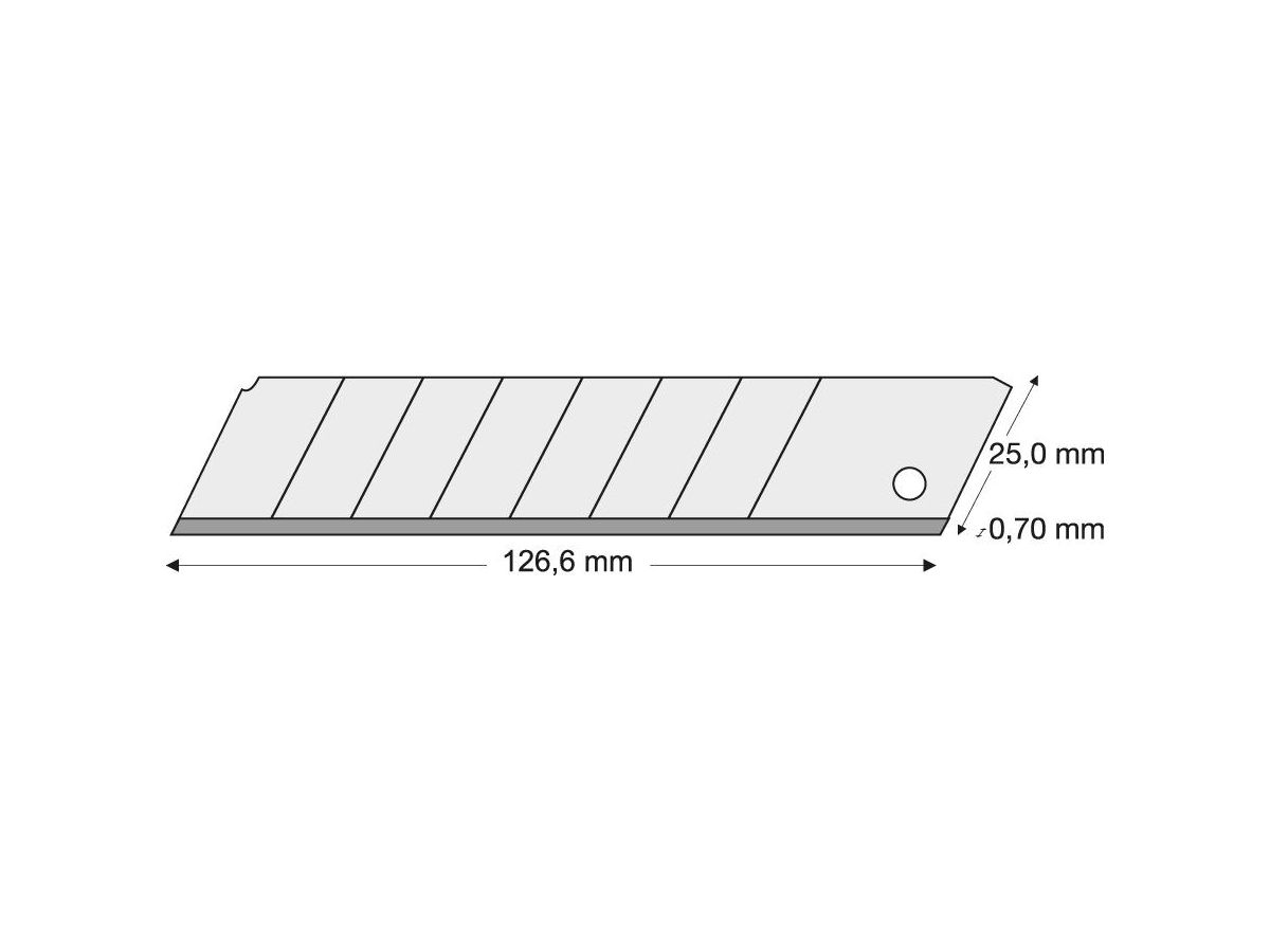 LUTZ Abbrechklinge 25mm Pack a 10 Stück