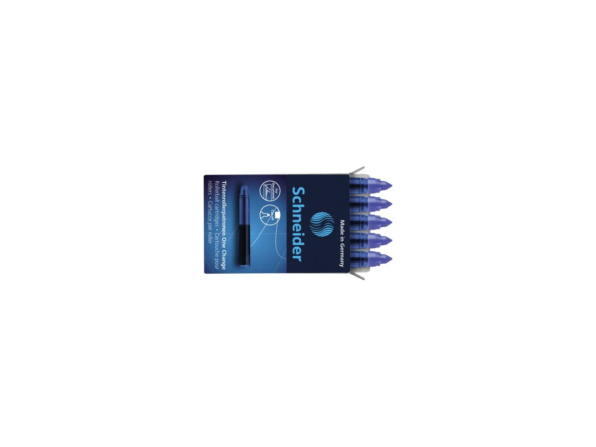 Schneider Tintenrollermine One Change 185403 0,6mm blau (Pack a 5 Stk.)