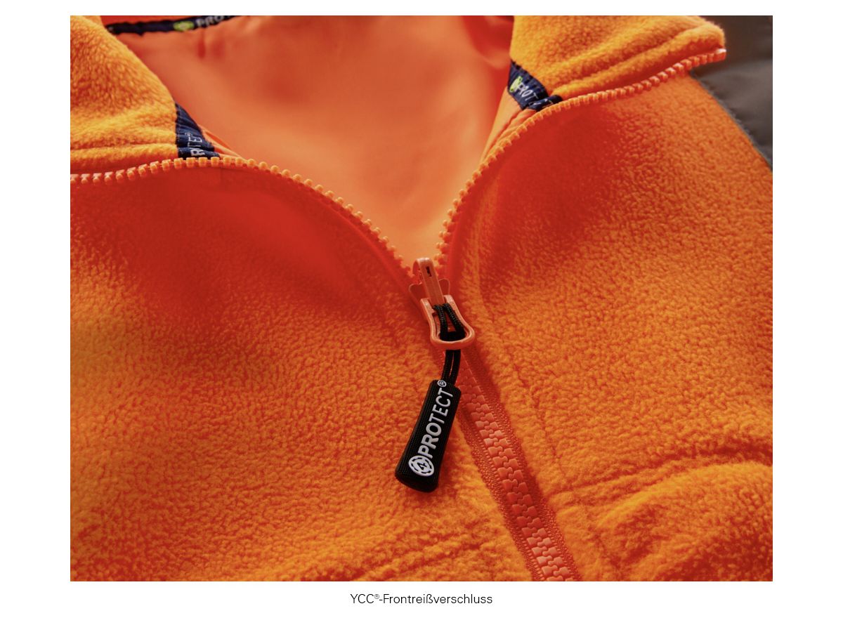 4PROTECT Warnschutz-Fleecejacke SEATTLE 3460, leuchtorange, Gr. S