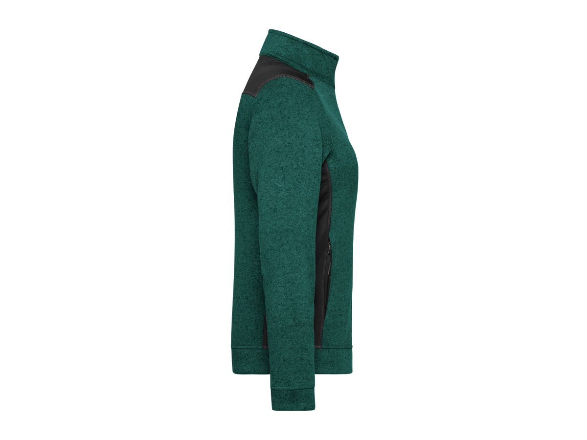 JN Damenfleece Jacke JN861 dark-green-melange/black, Größe 4XL