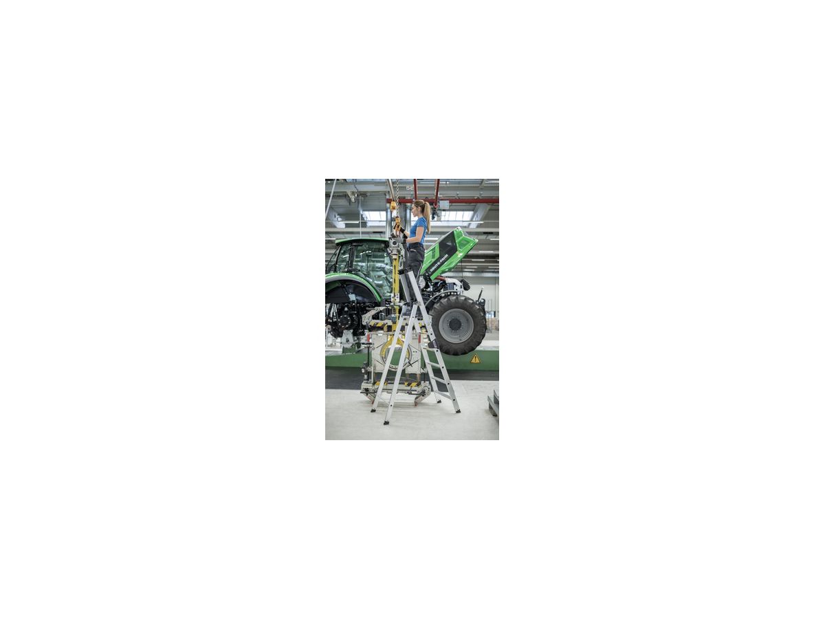 MUNK Aluminium-Stehleiter eins. begehbar, 3,50m Ah, 1x6 Stufen