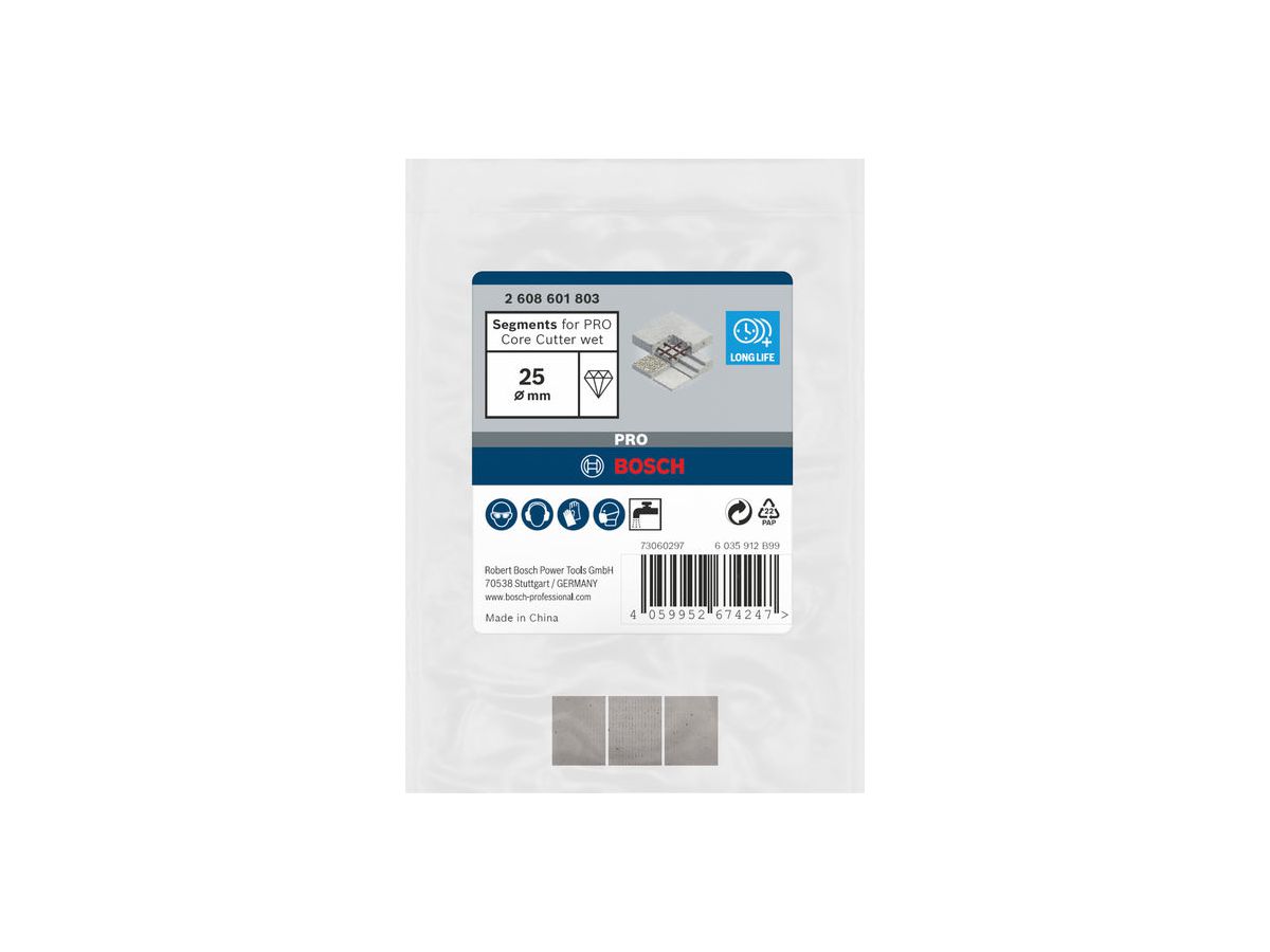 BOSCH Segmente für Diamantbohrkrone PRO 25 mm