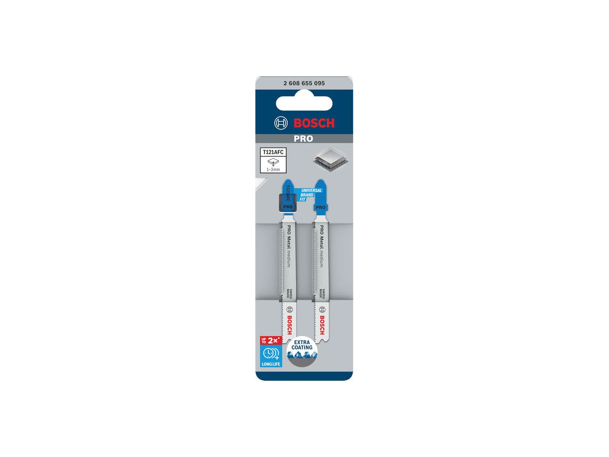 BOSCH Stichsägeblatt-Set PRO Metal medium T121AFC, 92 mm, 2-teilig