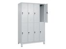 C+P Doppelst. Schrank CLASSIC, Füße 1950x1200x500mm, 7035, 4x2 Fächer