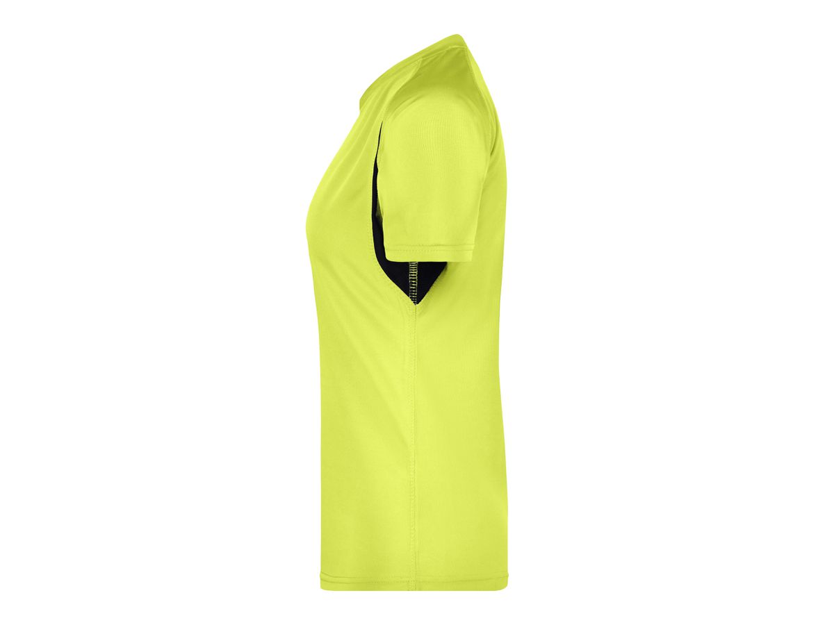JN Ladies Running-T JN316 100%PES, fluo-yellow/black, Größe 2XL