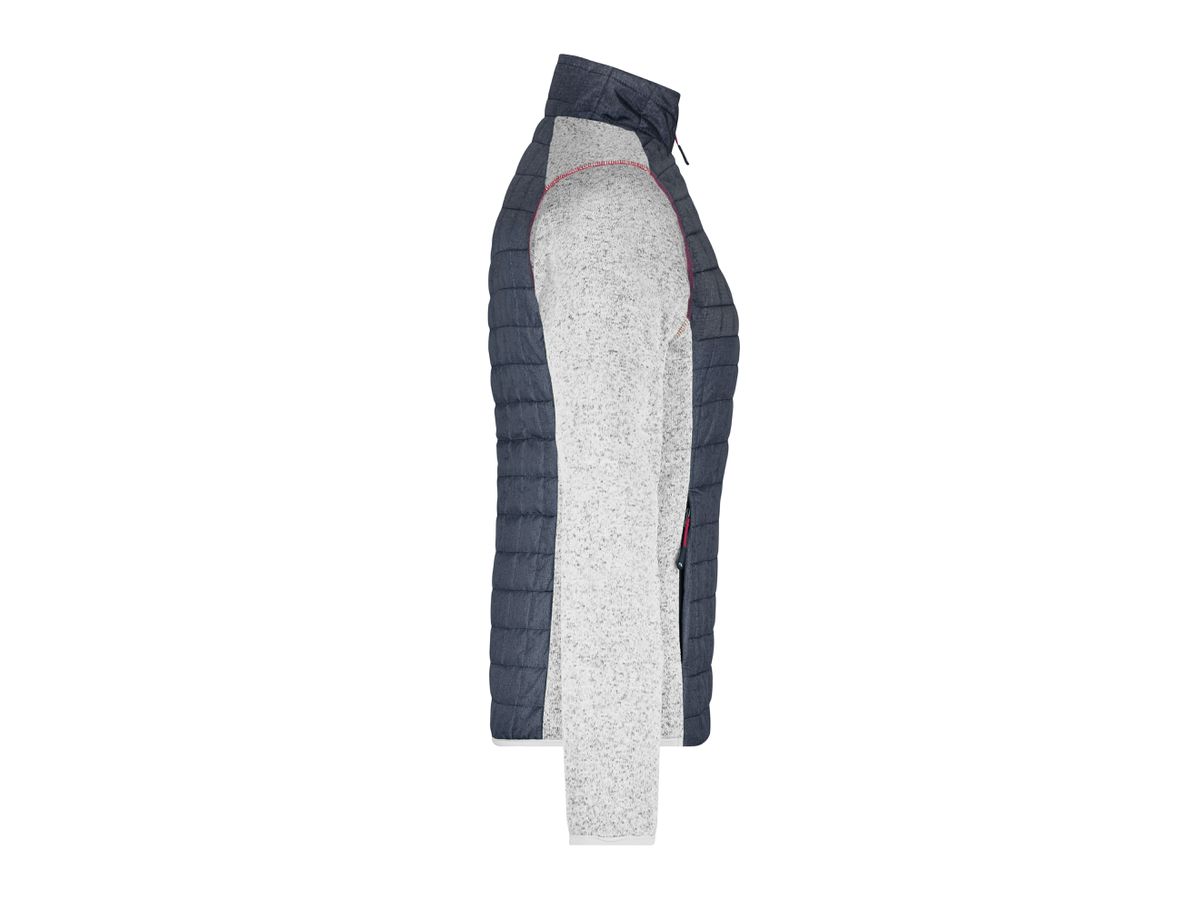 JN Ladies' Knitted Hybrid Jacket JN741 light-melange/anthracite-melange Gr. XS