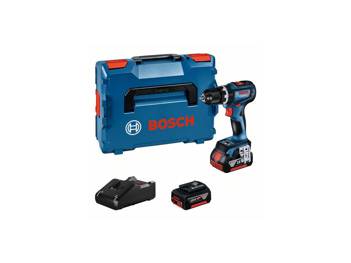 BOSCH Akku-Schlagbohrschrauber GSB 18V-90, 2x5,0 Ah, Ladegerät, L-BOXX