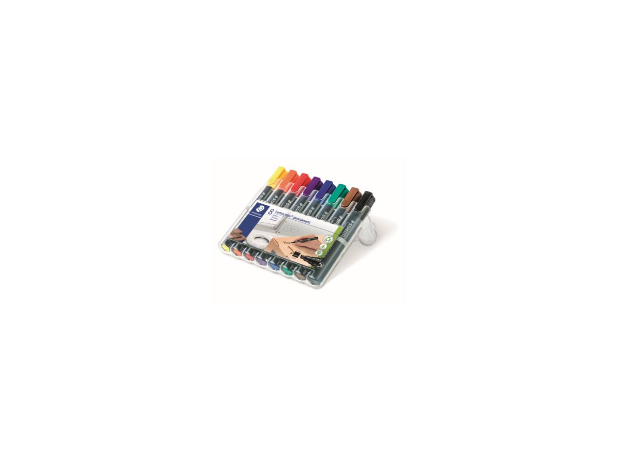 STAEDTLER Permanentmaker Lumocolor 350 WP8 2-5mm sortiert 8 St./Pack.