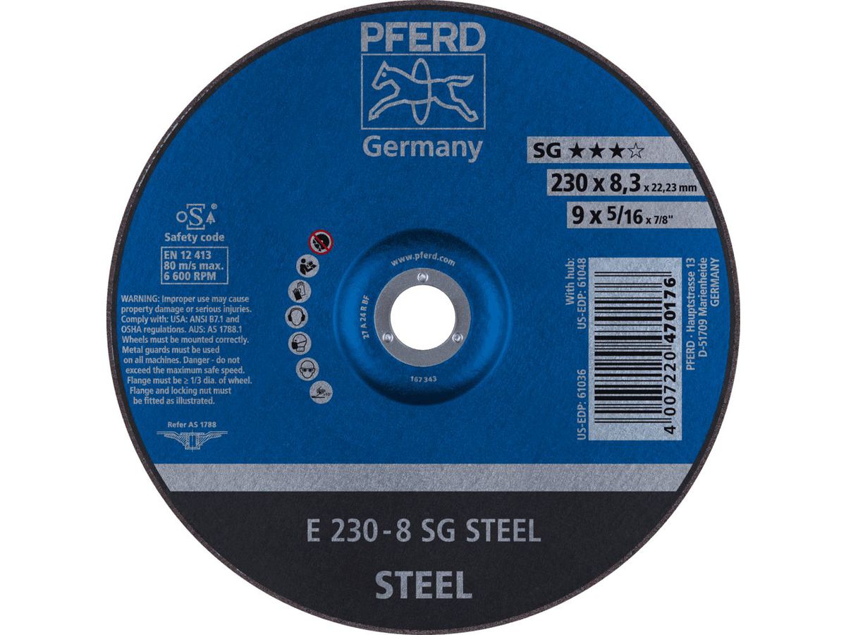Afbraamschijf gebogen A24RSG 230x8mm PFE RD