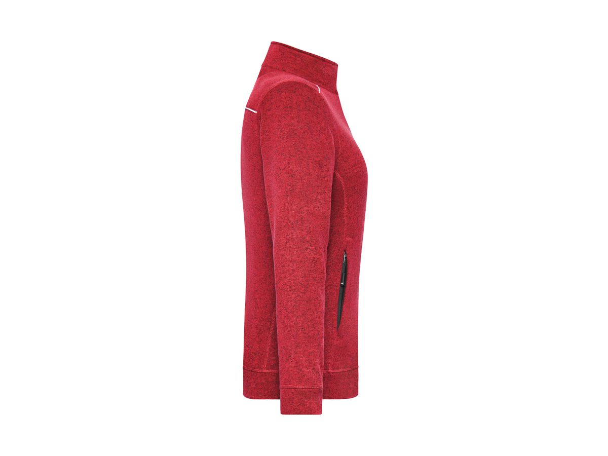 JN Damen Strickfleece-Jacke JN897 red-melange/black, Größe XS