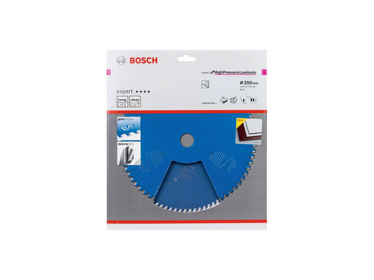 BOSCH Kreissägeblatt Expert for High Pressure Laminate, 250x30x2,8 mm, 80 Z