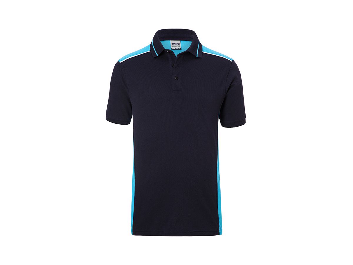 JN Men's Workwear Polo - COLOR - JN858 navy/turquoise, Größe M