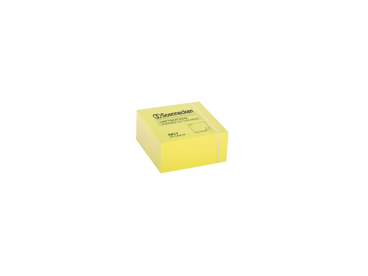 Soennecken Haftnotizwürfel 5817 76x76mm 400Blatt neongelb