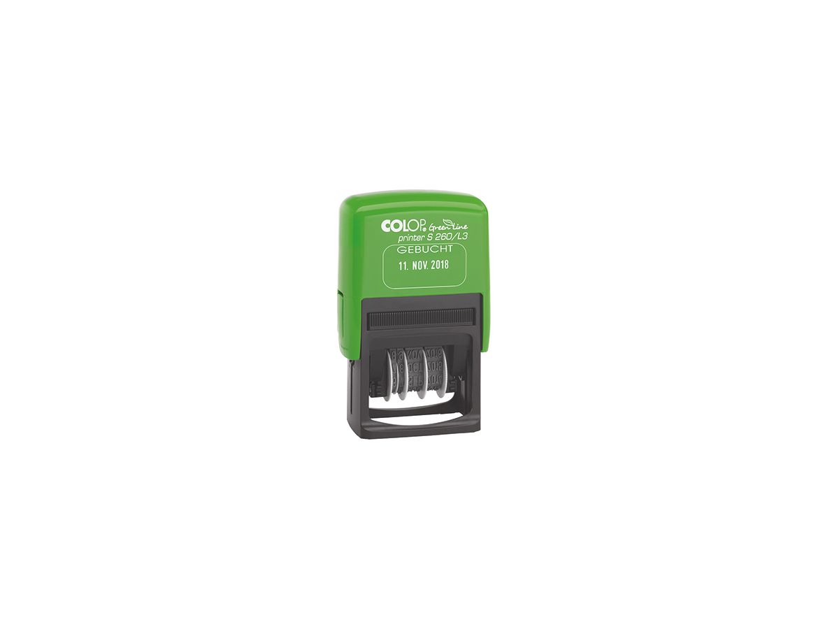 COLOP Datumsstempel Printer S260 L3 Green Line Gebucht 127789