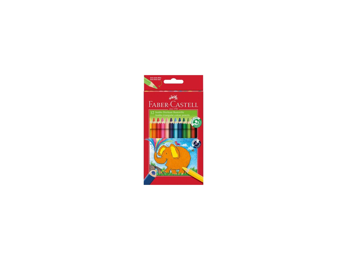 Faber-Castell Buntstift Jumbo 116501 dreikant sort. 12 St./Pack.