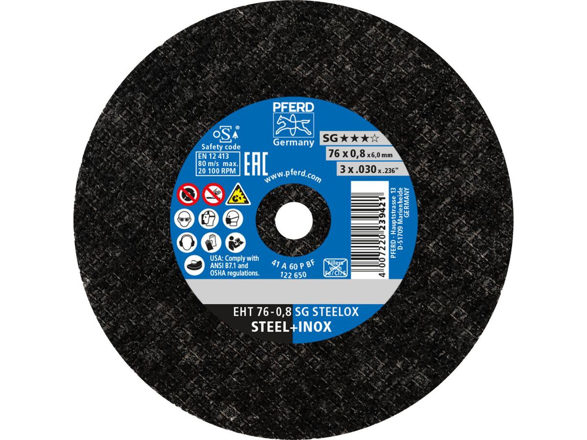 Trennscheibe A46PSG 76x0,8x 6mm ger.    Pferd