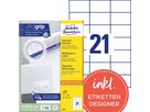 Avery Zweckform Universaletikett 3652 70x42,3mm weiß 2.100 St./Pack.