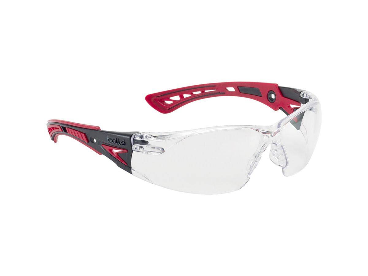 Bollé Schutzbrille RUSH+, Bügel rot/ schwarz, Modell RUSHPPSI PC-Klar