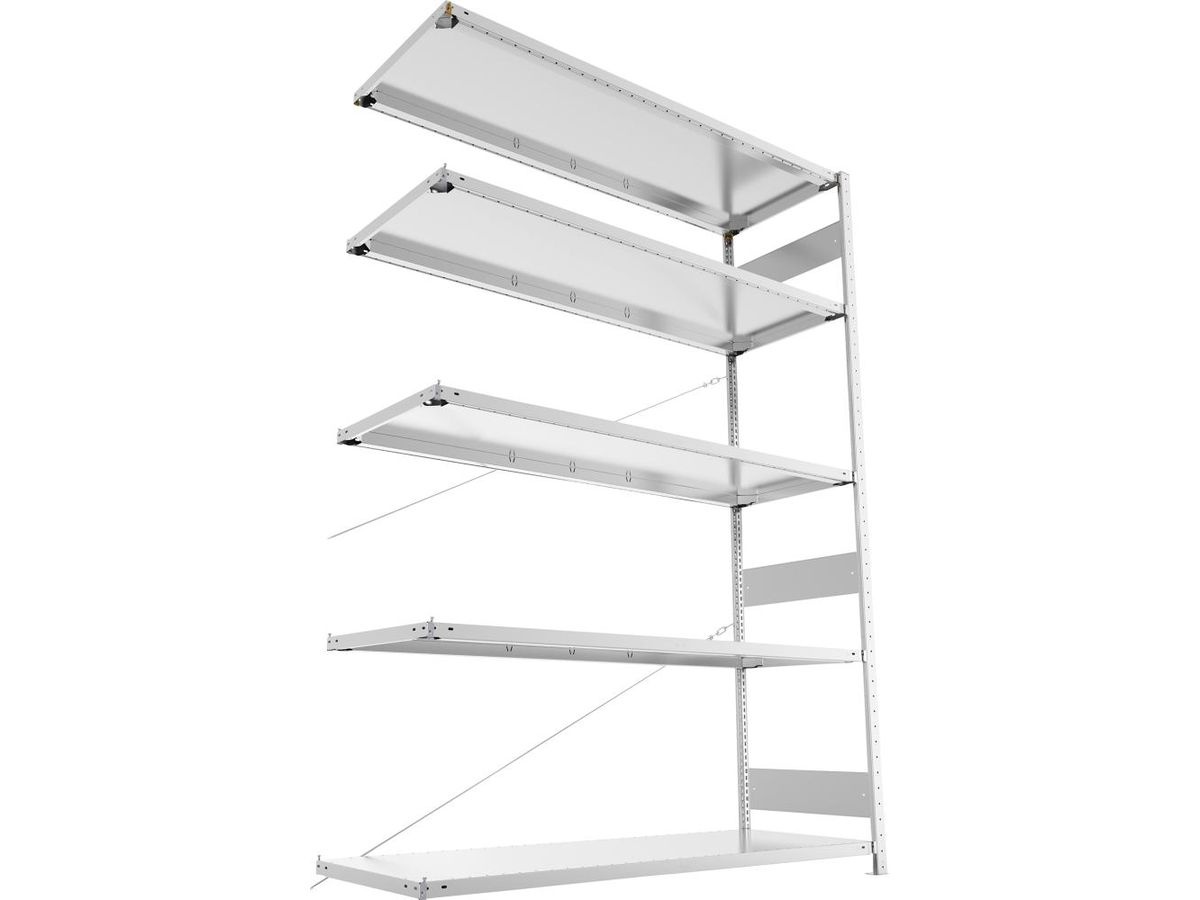 META Steckregal S3 CLIP 200 Fachl. 200kg vzk Anbaufeld 5 Böden B1700Xt600Xh2500mm